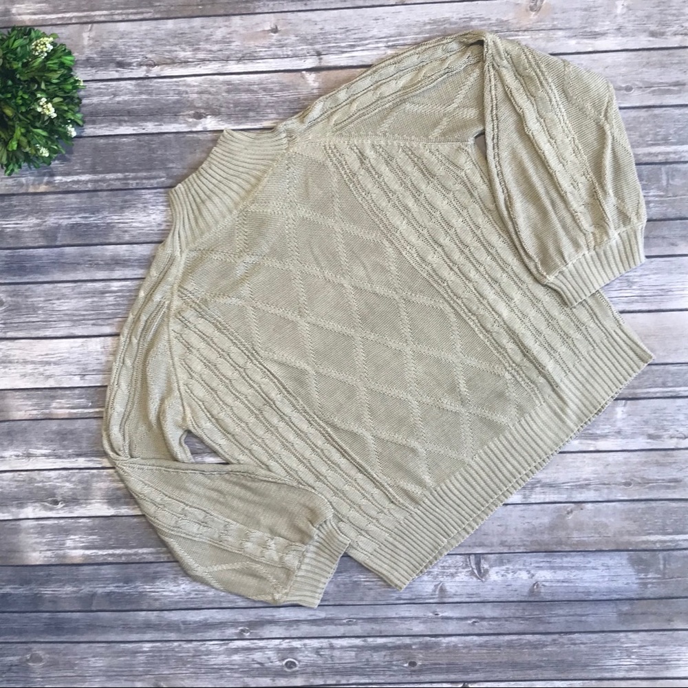 Beige Long Sleeve Mock Turtle Neck Sweater 31175TI - Picture 6 of 9